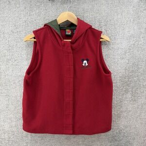 Disney Mickey Unlimited‎ Unisex Lightweight Fleece Hooded Vest Red Size Large